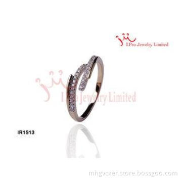 Unisex Mature Wheat Black And White Rhinestone Silver CZ Ri